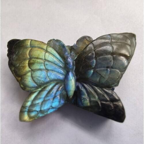 Labradorite quartz butterfly crystal specimen stone reiki healing natural stone and minerals home decoration for sale 1pcs