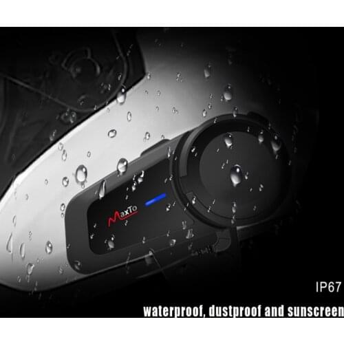 Maxto Motorcycle Helmet Headphone Group 6 Riders Bluetooth Interphone 1000M Waterproof Headset FM Radio