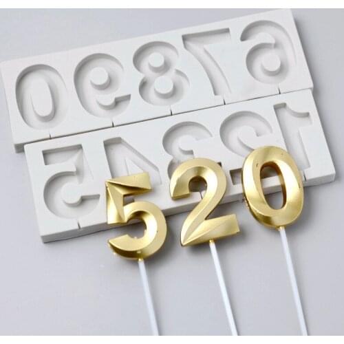 Metal Numbers Silicone Mold Fondant Cake Decoration Mould Sugarcraft Chocolate Baking Tools Kitchenware For Cakes Gumpaste Form