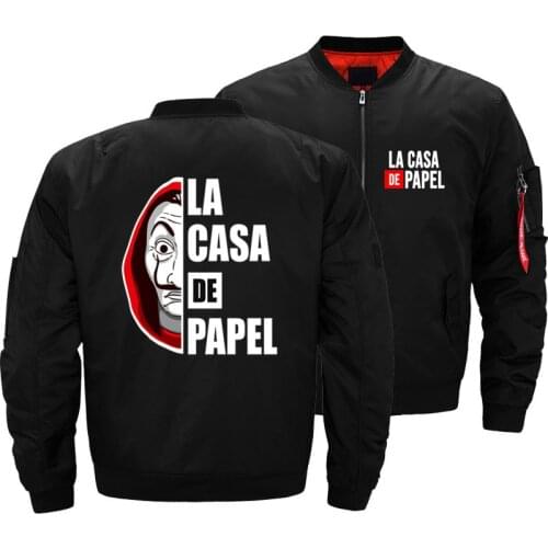 Men Bomber Jackets La Casa De Papel Money Heist House Of Paper Coats Pilot Air Military Motorcycle Jacket Plus Size 5XL