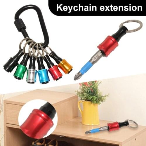 Screwdriver Bits Holder Set 6 PCS 1/4 inch Screw Adapter with Keychain Quick Release Extension Drill Handle for Workers UD88