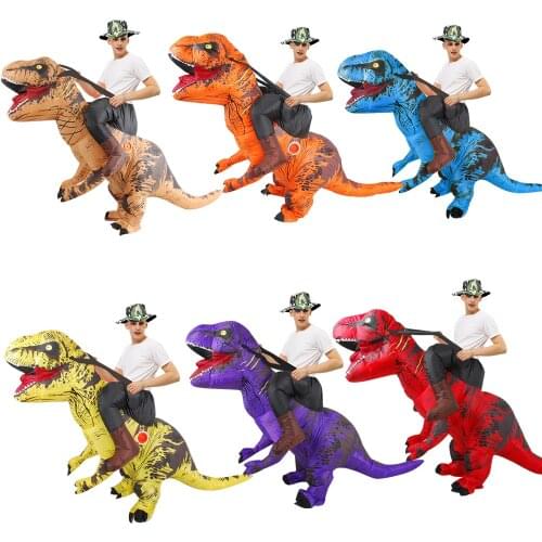 Adult Anime Cosplay T-rex Inflatable Cosplay Costume Halloween Fancy Jumpsuit Birthday Party Outfit Carnival Riding Dinosaur Cos