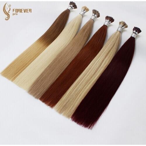 Keratin Bonded I Tip Hair Extension 100% Remy European Natural Fusion Human Hair Extensions Forever pro Hair 20 inch 50pcs/pac