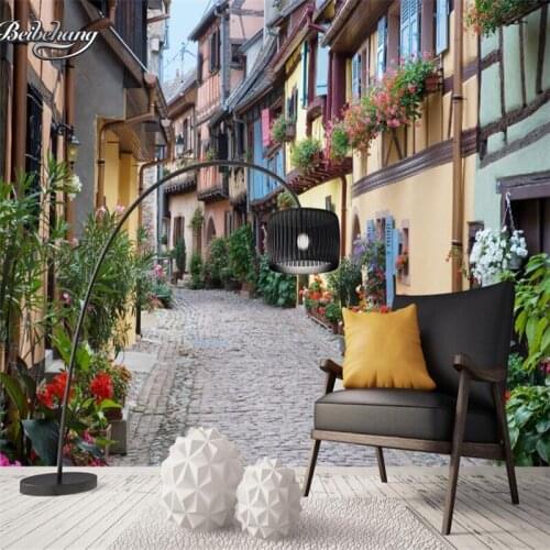Beibehang Custom wallpaper home decoration photo wallpaper European town street living room background wallpaper for walls 3 d