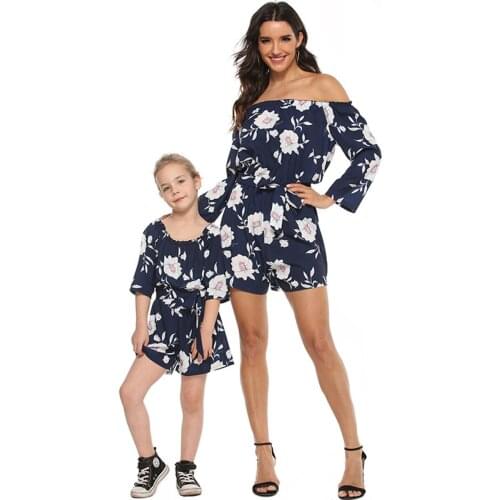 Family Matching Clothes Mom and daughter dress Autumn Summer one-piece garment For Mother and daughter clothes Kids Outfit
