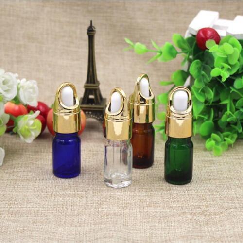 Wholesale 200pcs / lot 15 ML high grade gold basket cover glass dropper bottle cosmetics packaging bottles
