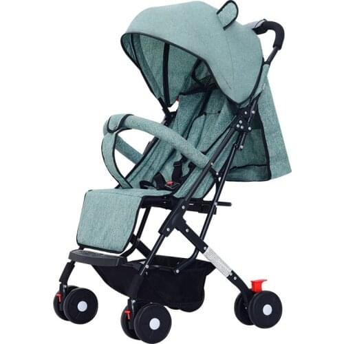 Baby Stroller Portable Three-folding Stroller Four-wheeled Stroller Baby Carriage