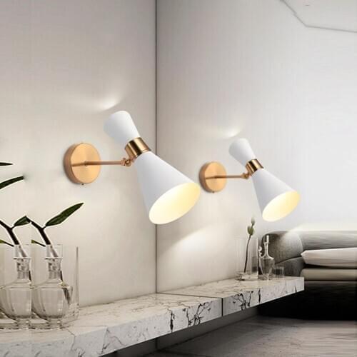 Nordic Bedroom Bedside Lamp Wall Lamp Simple Modern Aisle Corridor Hotel Golden Background Wall Lamp Creative LED Lamp