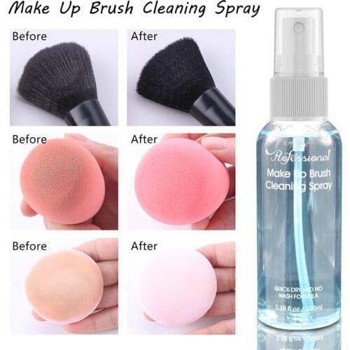 100ml Professional Makeup Brush Cleaner Spray Instantly Deep Cleaning Quick-Dry No-Wash Remove Cosmetic Stains Liquid