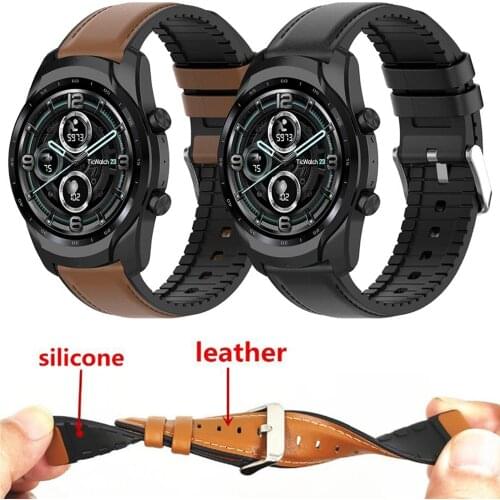 Genuine Leather Straps For TicWatch Pro 3 GPS/TicWatch Pro 2020 4G/GTX/E2/S2 Smart Watch Band 22MM Replaceable Bracelet Correa