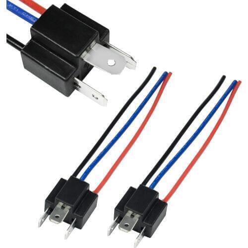 YUNPICAR H4 HB2 9003 Male Socket for LED Replacement Headlight Connector Wiring Harness Kit,Pack of 2