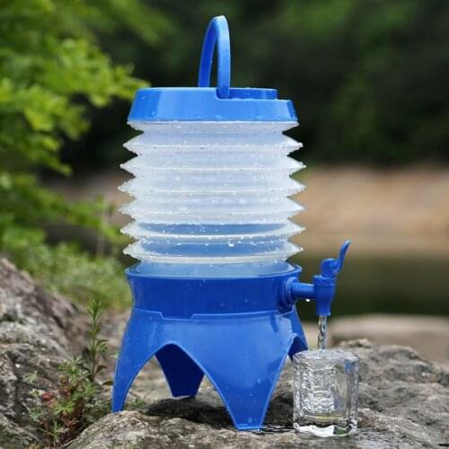 Outdoor Foldable Water Container Camping Folding Water Bottle Fishing Travel Beer Juice Drinking Storage Tap Bucket Barrel