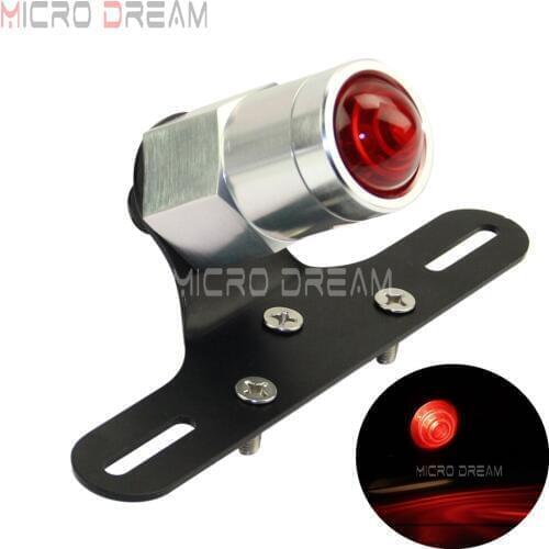 Motorcycle CNC Brake Stop Tail Lights 10/5w Silver Custom Fender Mount Taillight for Harley Triumph Scrambler Cafe Racer