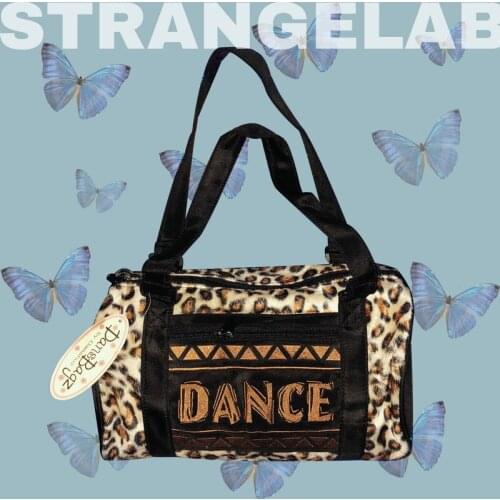 Vintage retro niche DANCE letter embroidered leopard print underarm bag cyclic earth cool handbag