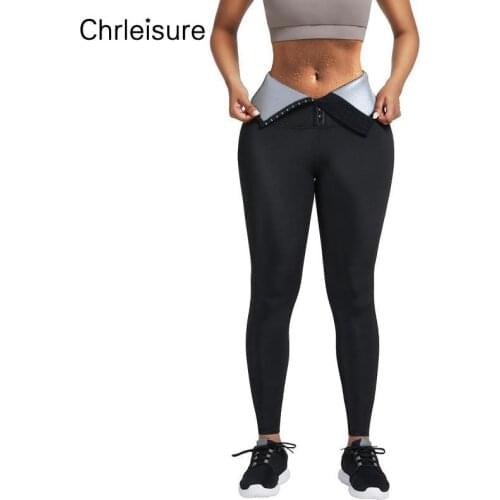 CHRLEISURE Sport Leggings Women Gym High Waist Slimming Fitness Hot Sweatpants Body Shaper Tummy Control Sauna Effect Legging