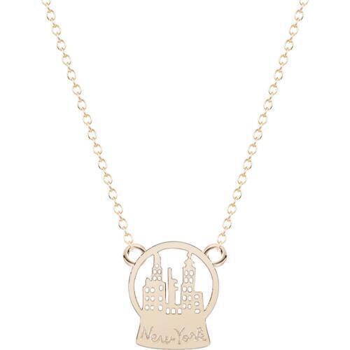 Kinitial 1Pcs Snow Globe New York Necklace Sweater Chain Pendants Statement Necklace Collier Fashion for Women Chain Necklace