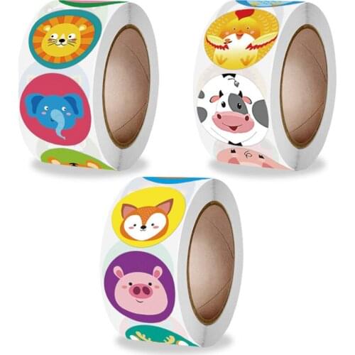 1 inch Cartoon Sticker for Kids classic toys Cute Animals Scrapbooking Sealing Labels for School Student Teacher Reward Stickers