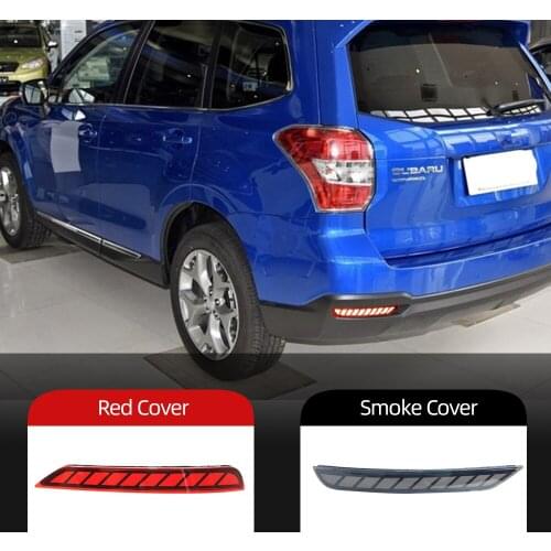 1Pair For Subaru Forester 2008-2018 LED Rear Bumper Reflector Light with siganls Car Driving Brake Fog Trim Molding Tail Lamp