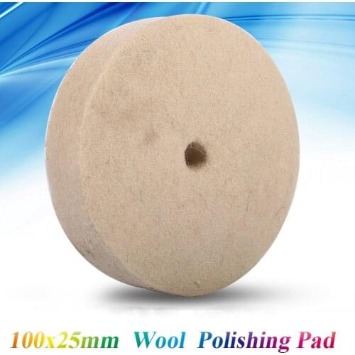1pc Wool Felt Wheel 4inch Beige Polishing Buffing Grinding Round Wheel Wool Soft Felt Polisher Disc Pad 100x25mm Dropshipping