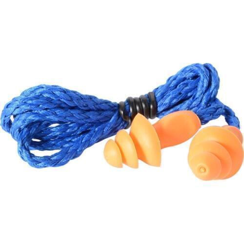 10Pcs Soft Silicone Corded Ear Plugs ears Protector Reusable Hearing Protection Noise Reduction Earplugs Earmuff