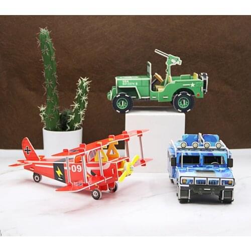 Paper 3D Jigsaw Puzzle Toys Laser Cutting Aircraft Dump Truck Suv Assembly Model Kits Desk Decoration Educational Childrens Toy