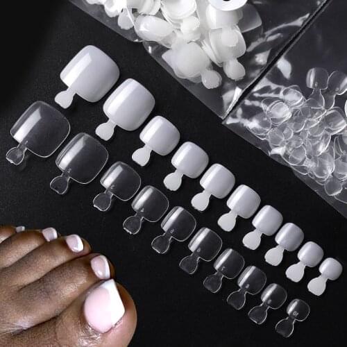 500Pcs Toe Nails Tips False Fake Artificial Nails Foot Tips Acrylic Professional Nail Art Decor Full Cover Toenails Manicure