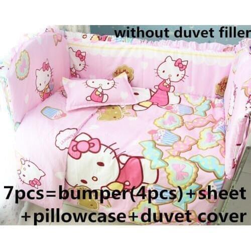 6/7PCS Cartoon Baby bedding set 100% cotton bed duvet cover bed sheet room decoration , 120*60/120*70cm
