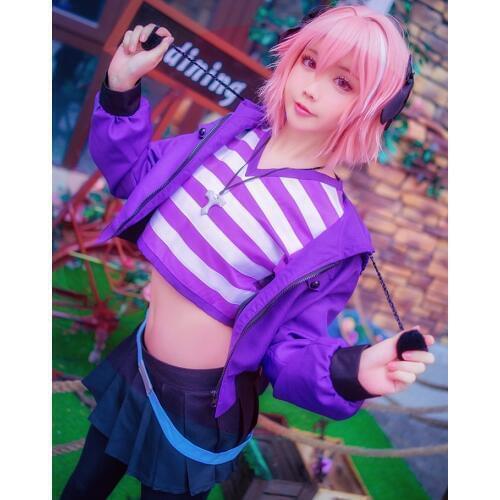 Astolfo Fate Grand Order Cosplay Anime Apocrypha FGO Cosplay Costume Uniform Jacket + T Shirt + Skirts