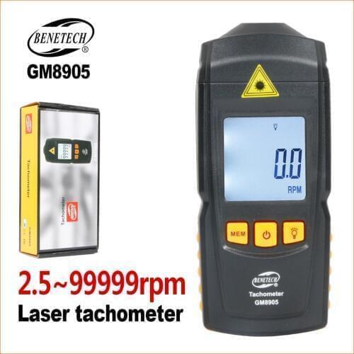 BENETECH Auto Tachometer Handheld Tachometer Digital Electronic Mini Laser Tachometer Rpm Portabel 2.5-99999rpm Laser Tachometer
