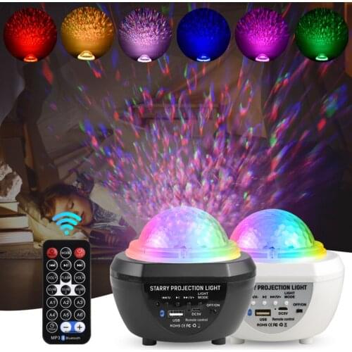 Bluetooth Starry Sky Projector Galaxy Lamp USB Night Light Childrens Gift Ocean Wave Projector Gaming Room Bedroom Bedside Lamp