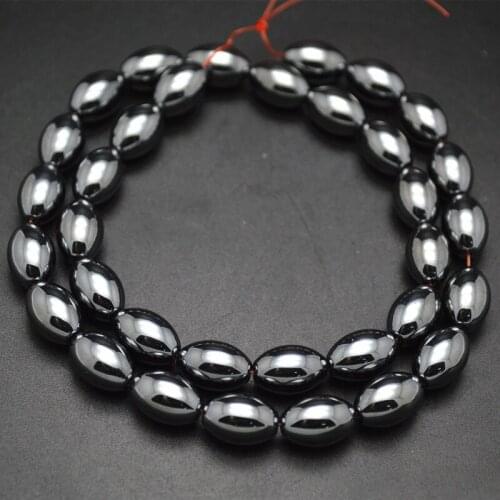 8x12mm High Quality Hematite Oval Rice Shape Loose Beads 5strand/Lot Free Shipping