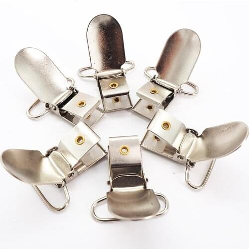 Chenkai 50PCS/LOT 25mm Baby Metal Clips Soothing Suspender Teething Dummy Pacifier Holders Accessories For Making Jewelry Gift