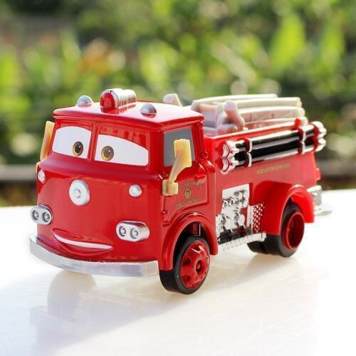 Disney Pixar Cars 2 3 Red Fire Truck Rescue Car Set Toys Lightning McQueen Jackson Storm 1:55 Diecast Vehicle Metal Alloy Model