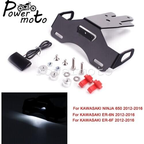 For Kawasaki ER-6N ER-6F NINJA 650 2012-2016 Aluminum Registration Rear Fender Number Plate Bracket Tail Tidy Eliminator Holder