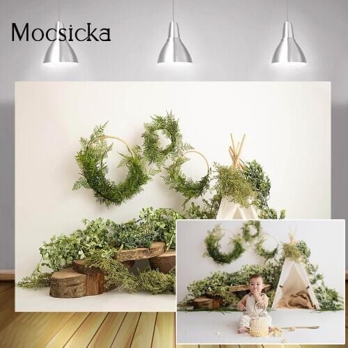 Wild Camping Tent Photography Newborn Children Portrait Backdrop Green Jungle Grass Birthday Cake Smash Background Photo Shoot