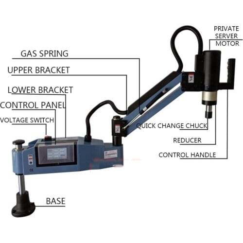 M3-M16 Chuck Cantilever Button Automatic Vertical Universal Tapping Machine 220V/600W Electric Tapping Machine