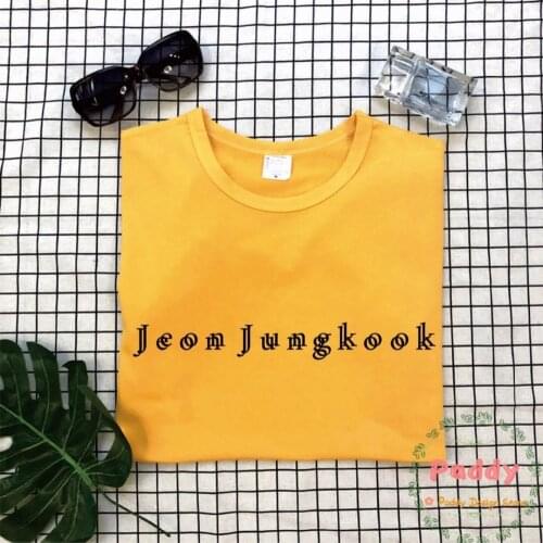 OKOUFEN KPOP Korean Style Jeon Jungkook T Shirt Fashion Unisex Women Top Summer Letter Print Top Aesthetic Drop Shipping