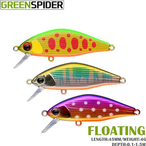 GREENSPIDER 2021 NEW Japan Design High Quality Hard Fishing Lure Pesca Issen 4g Sinking Stream Bait For Trout Pike Perch Bass