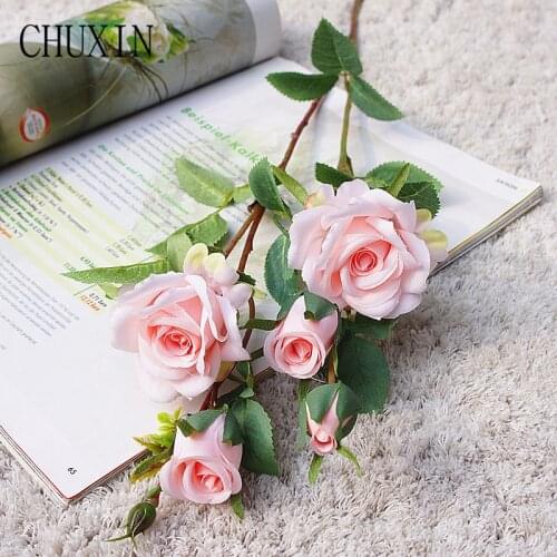 Artificial Rose Silk Simulation Flower Valentines Day Handheld Rose Family Decor Wedding Decoration Romantic Gift Wholesale