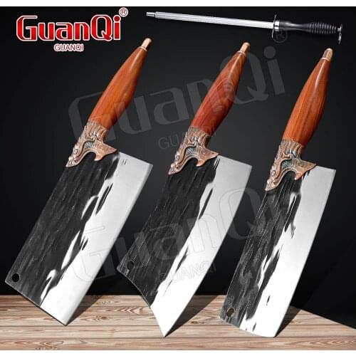 Hand Made Forged Kitchen Knife Chinese Slicing Knife Kitchen Knives High Carbon Forged Kitchen Cleave Knives Cooking Knives Set