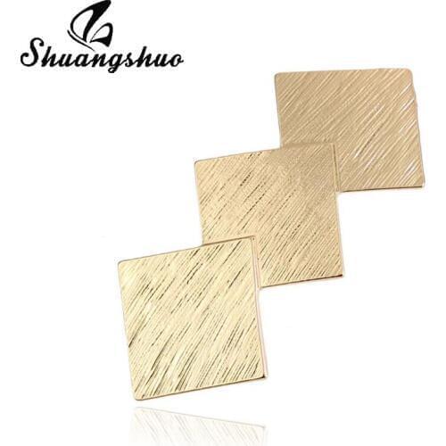 Shuangshuo Korean Style Brushed Square Hair Pins Geometric Hair Ornaments Hair Jewelry Hair Clips Accessories for Women bijoux