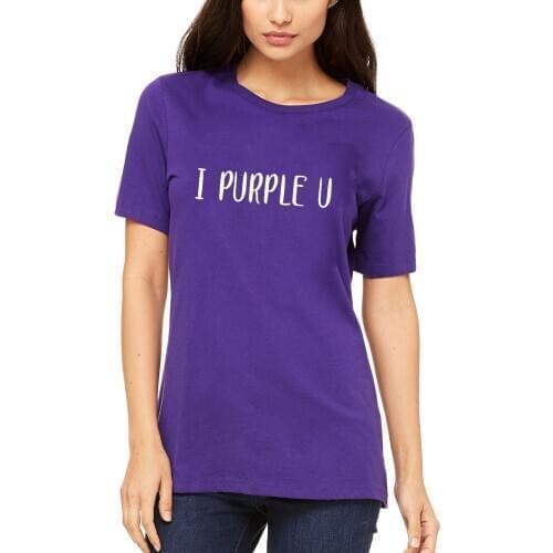 Summer Clothes Short Sleeve KPOP I PURPLE U T-shirt Aesthetic Female Fashion Top Tee Shirt Streetwear Korean Hipster Japanese