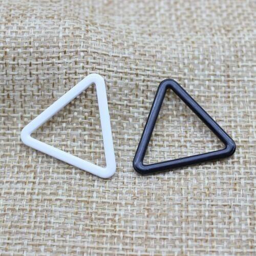 Bra material PP metal bra strap hooks Nylon Coated Lingerie Triangle shape 10mm/12mm/15mm
