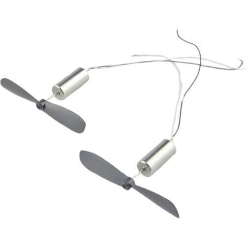 Hollow Cup Motor DC 3.7V 2PCS Wired Micro Coreless Motor With Propeller For RC Aircraft Helicopter Toy