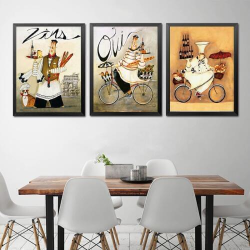Cartoon Anime Restaurant Painting Bakery Cook Poster Kitchen Wall Art Print Picture Coffee House Canvas Home Decoration No Frame