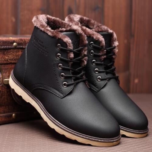 Winter explosions mens high-top shoes plus velvet warm tooling boots casual shoes classic wild models