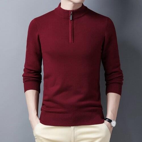 Men Winter Warm Casual Brand Sweater Man Pullover New Sweaters Men Fashion Half Zip Pullover Slim Fit Jumpers Knitwear Sweater