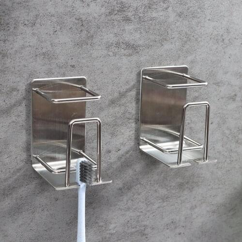 Wall Mounted Tooth Brush Holder Stainless Steel Toothbrush Holders All For Bathroom Mount Dental Brushes Toothpaste Organizer