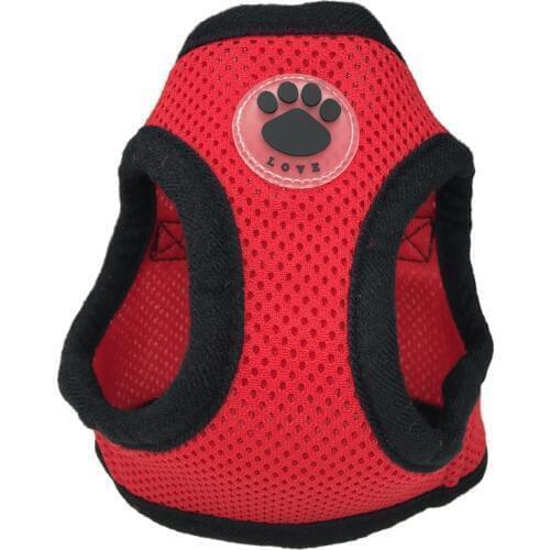 Inexpensive Cute "LOVE" Paw Label Adjustable Soft Nylon Mesh Small Dog Harness Pet outdoor mesh sports jacket clothe cat harness