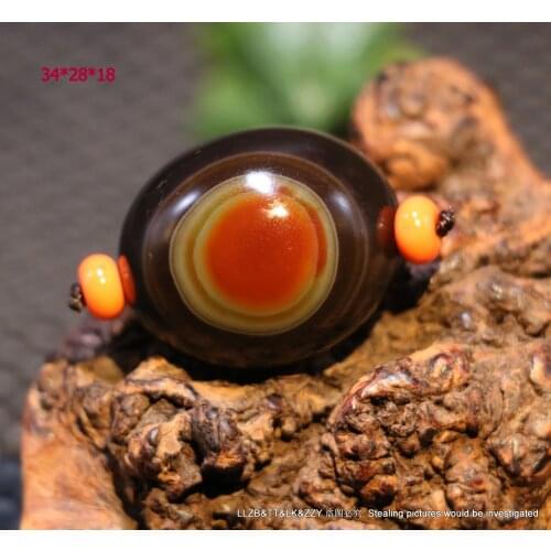 Energy Magic Tibetan Natural Old Agate Colorful Goat Eye dZi Bead Pendant UP0623 Timestown UPD210607A53